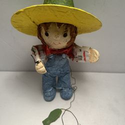 Paper Mache Figure Young Fisherman