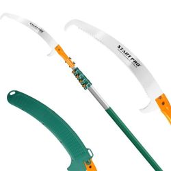 18ft Tree Pruning Saw, Telescopic Manual Lightweight Extendable Pole Saw with Sharp Carbon-Enriched Blade for Efficient Tree Maintenance and High-Reac