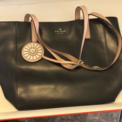 Black And Pink Leather Kate Spade Tote
