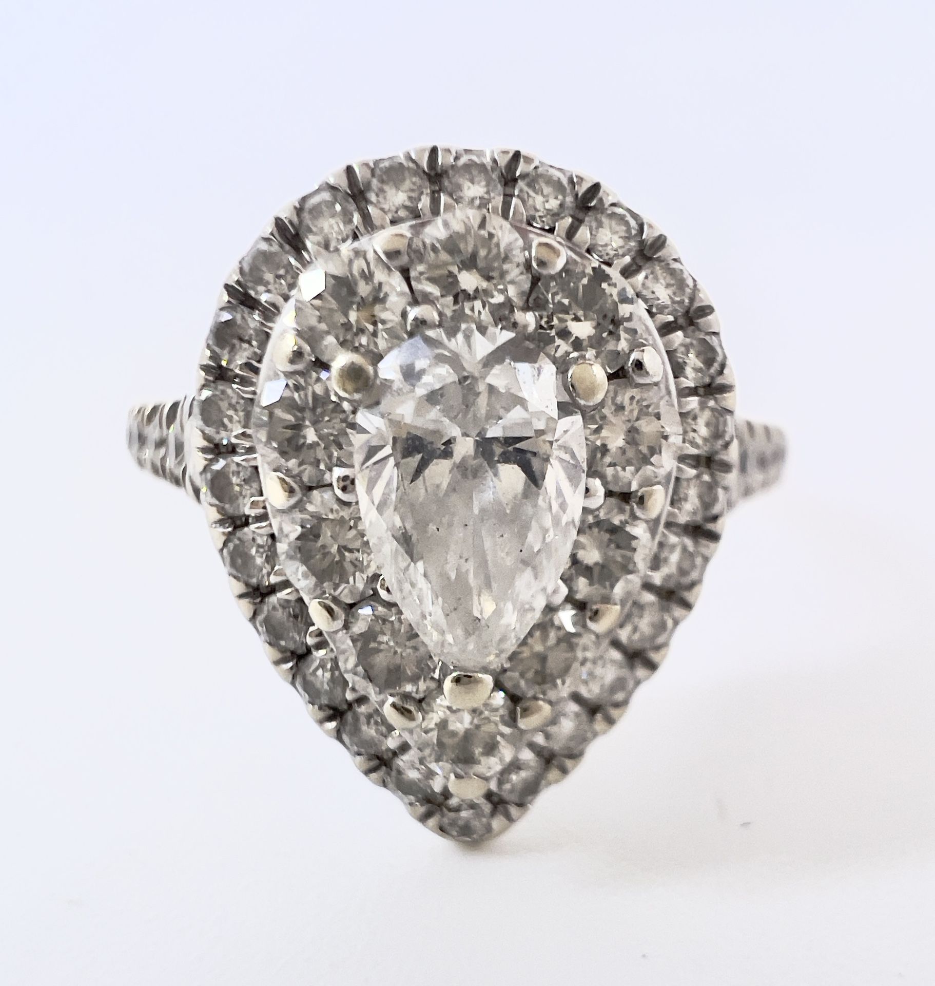 14k White Gold 5.1g & Natural Diamond Ring Size 9