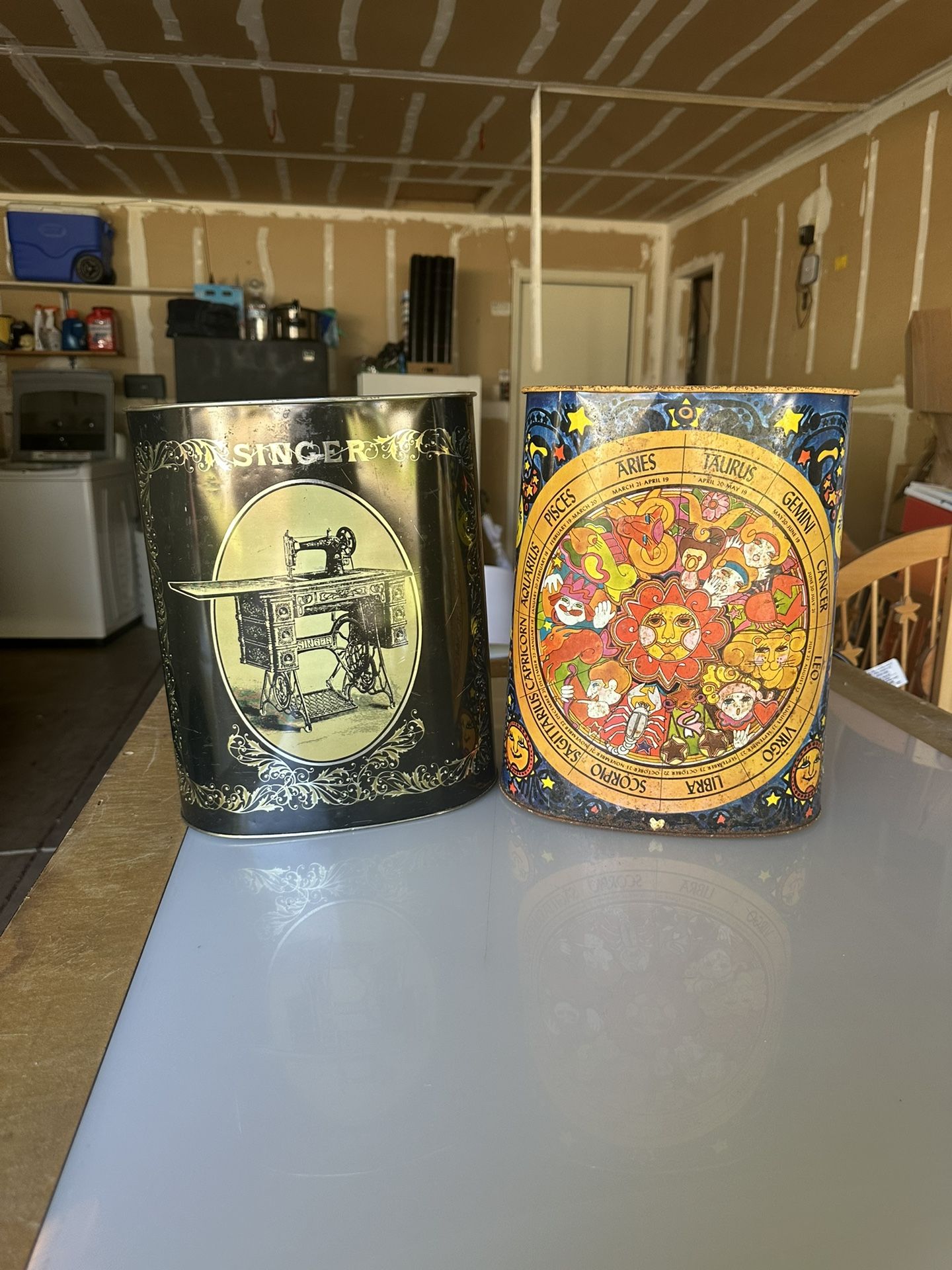  Vintage Metal Trash Cans