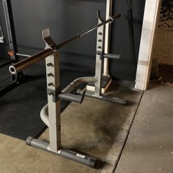Squat Rack & Barbell 
