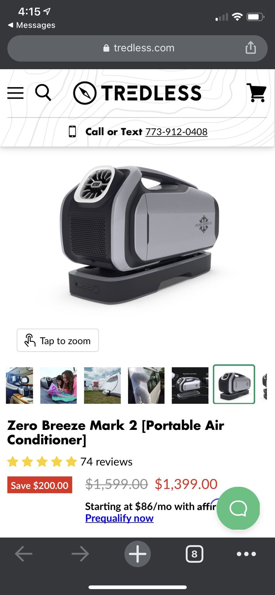 Zero Breeze Mark 2 Portable Air Conditioner AC