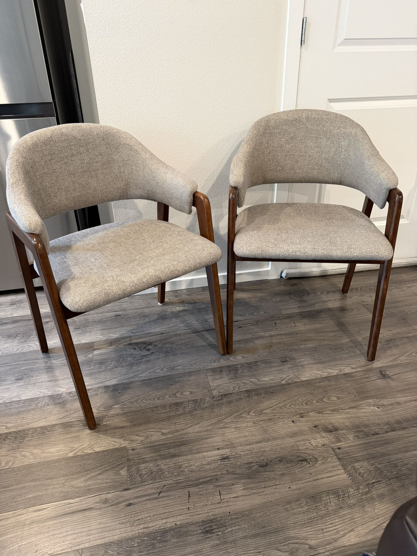 Pair Of Wooden / Upholstered Chairs