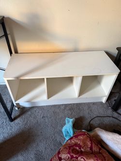 WHITE SHELF 35"w x 14"deep x 16 1/2"tall; cross streets are Arapaho & Waterview