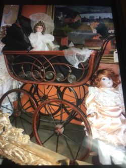 Antique doll buggy carriage