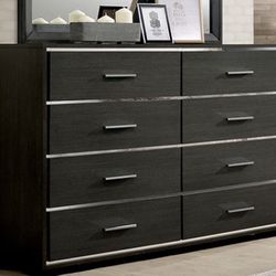 Grey Dresser W/ Chrome Accents Brand New In Box 