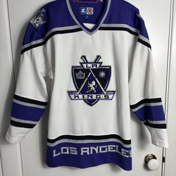 Vintage 90s Los Angeles Kings Starter NHL Blank Coat Of Arms Jersey Adult L/XL