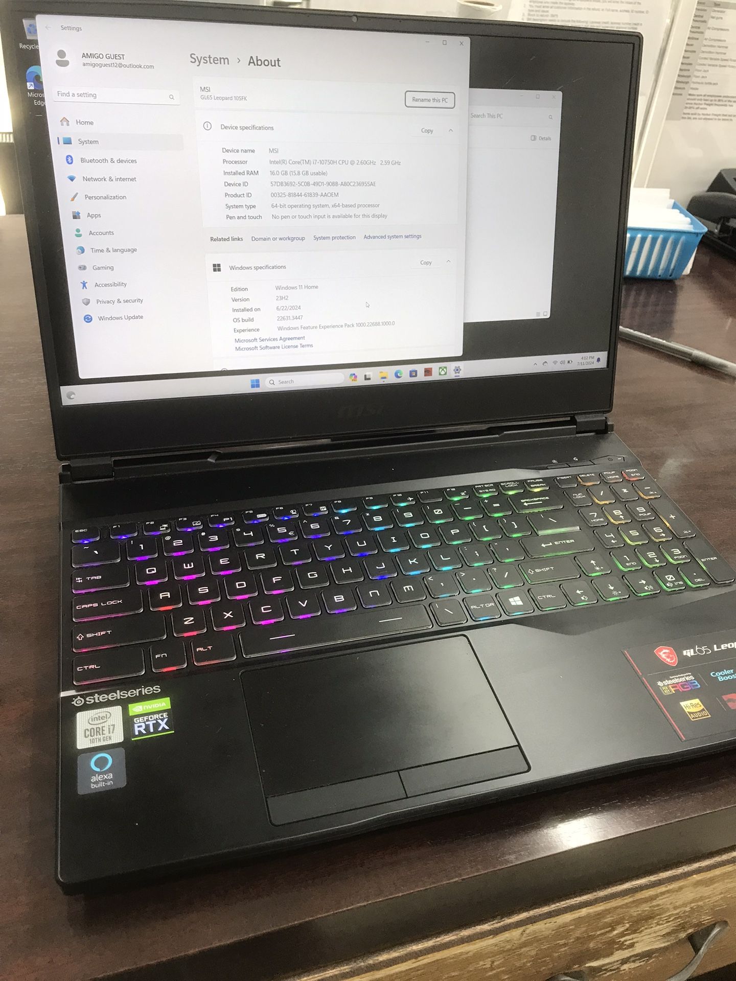 MSI GL 65 Leopard Laptop