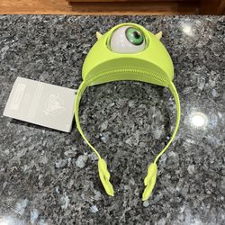 Disney Parks Pixar Monsters Inc Light Up Mike Wazowski Plastic Ear Headband .  Brand New 