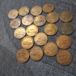 Vintage Car Tokens 20 Of Them 20 Buys Them All
