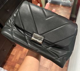 Black purse with long strap