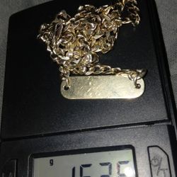 14k 15.36 Gram Gold Pendant Chain