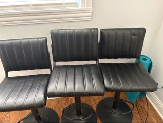 4 Height chairs black leather