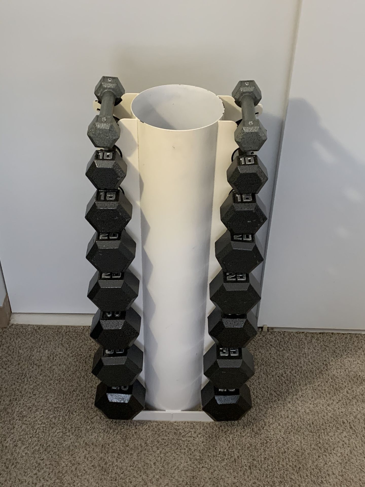 Dumbbell Rack, Rare (8) Pair Vertical Stand