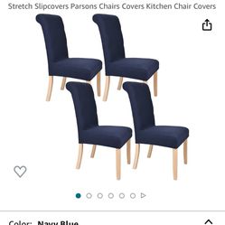 LIFE MAGIC Chair Covers for Dining Room Set of 4 Navy Blue Stretch Slipcovers Parsons Chairs Covers Kitchen Chair Cover