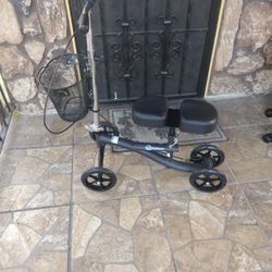 Roscoe Medical Adjustable Knee Sc ooter 350lbs. Weight Limit With Basket Foldable For Easy Storage 