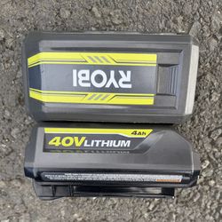 RYOBI 40V Lithium-Ion 4.0 Ah Battery ($85 Each )
