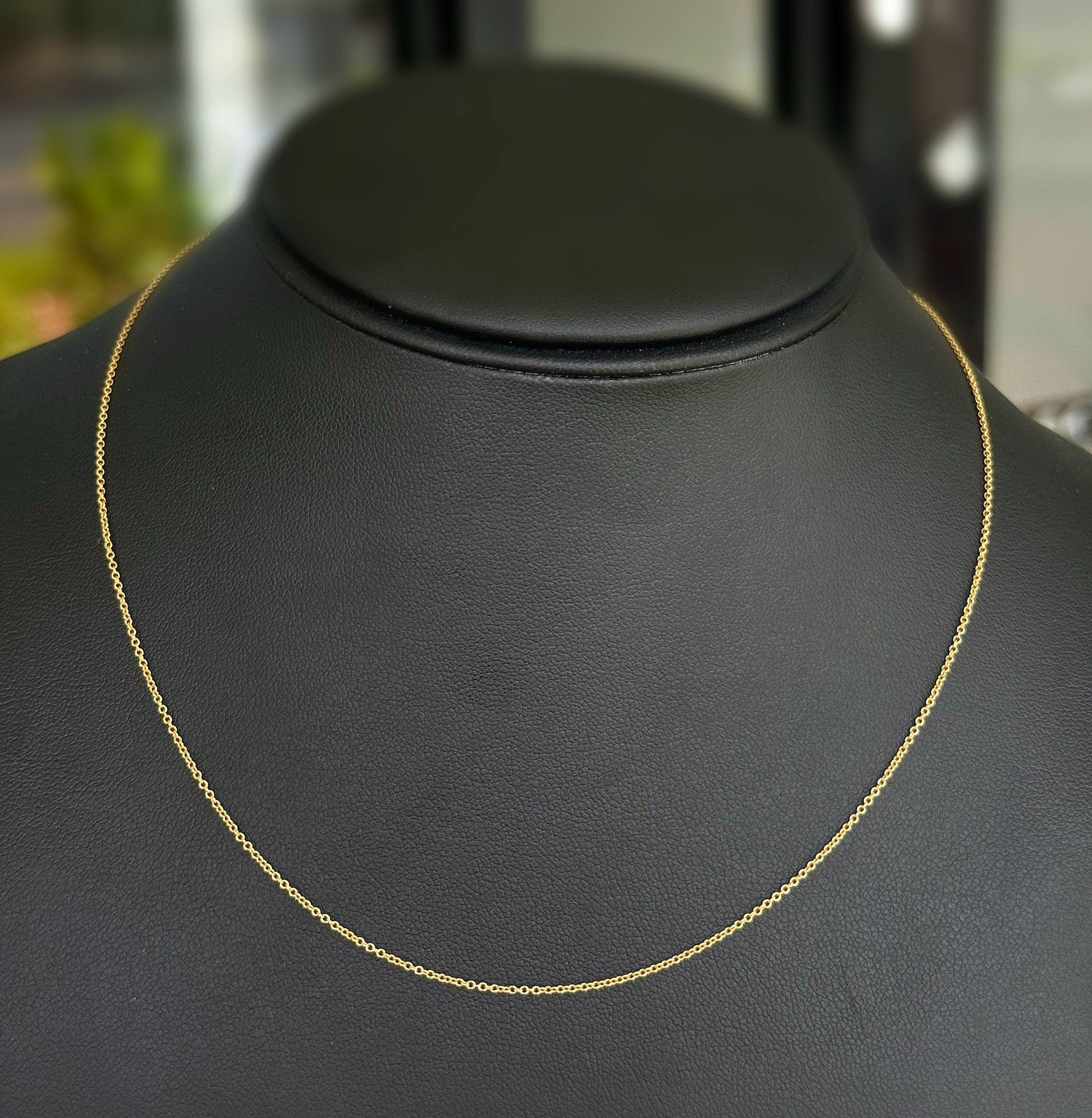 Jewelry 14k yellow gold PaperClip chain necklace 18.0” 1.50 mm width