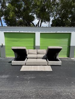 Sectional Couch Sofa - Double Chaise - Storage