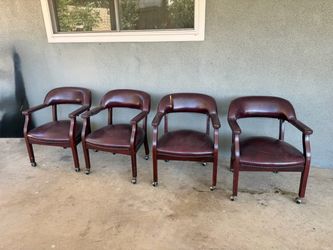 4/ Chairs with Accent Nail Trim and Casters