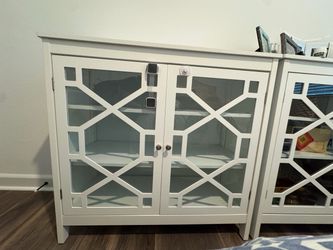 Fetti White Large Cabinet Glass Doors