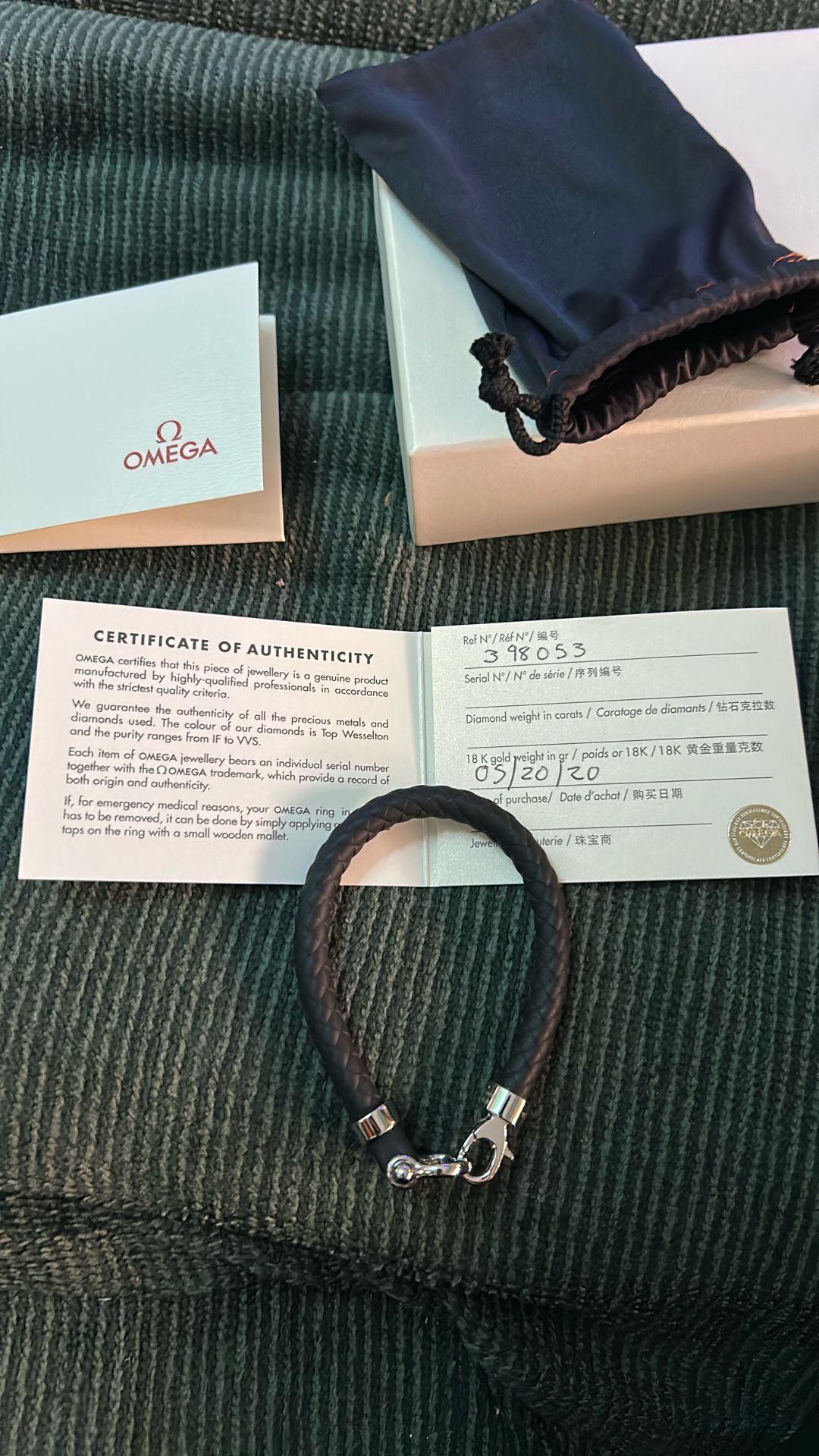 Omega Black Rope Bracelet