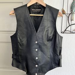 Vintage Wilsons Leather Vest, Womens Large, Motorcycle 