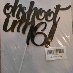 Cake Topper- BLACK GLITTER
