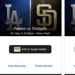 Cinco De Mayo 5/5/23 Pair Of Friday Night Tickets San Diego Padres Vs Los Angeles Dodgers Section 133 Aisle Seats