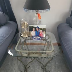 Glass End Tables And Half Moon Table