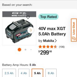 Makita 40v Grinder And 5.0 Battery Plus Tools Bag