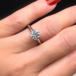 1ct Moissanite Ring With Certificate 