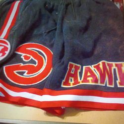 MEN'S ATLANTA HAWKS PRO STANDARD BLACK   CHENILLE  SHORTS SIZE LARGE