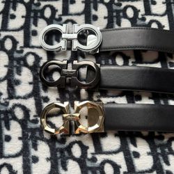 Men’s Leather Belt Reversible, Black And Brown 