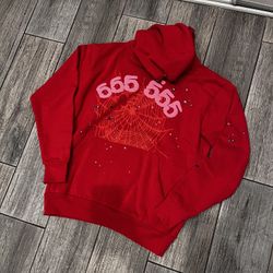 Sp5der Red 555 Hoodie 