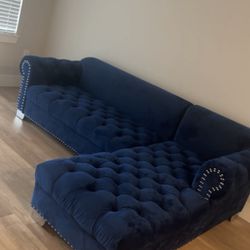 Royal Blue Designer Couch + BED , Mattress & Box Spring
