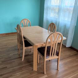 Birch Kitchen Table With Leaf