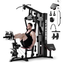 Home Gym Station 150LBS Weight Stack - Full Body Workout Equipment for Home