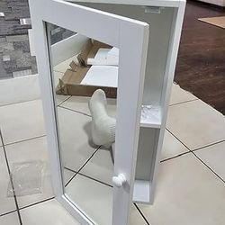 Mirrored Wall Mounted Bathroom Cabinet with Shelves, Stay Closed Magnetized Door, Compact Sylish and Functional Design, Durable and Easy to Assemble, 