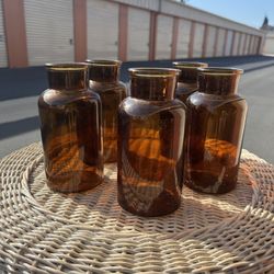 Amber colored vases