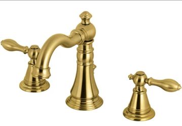 Kingston Brass Fauceture FSC1973AL English Classic Widespread Bathroom Faucet, Brushed Brass, 5-5/16"