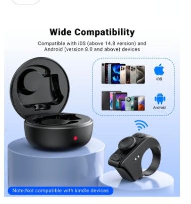 Wireless Remote Scrolling Ring for Tiktok,Page Turner for Kindle App,Bluetooth C