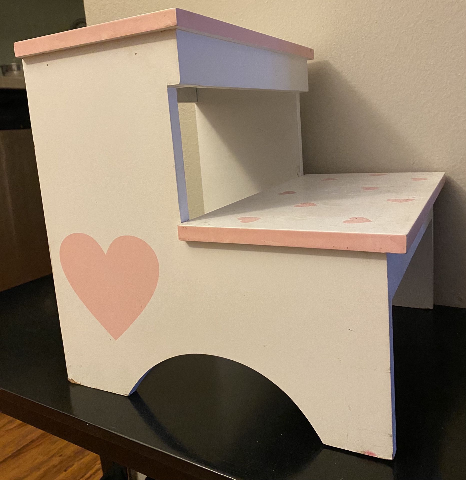 pink heart Step Stool and seat 