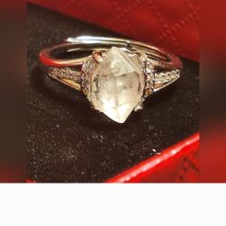 Natural Herkimer Diamond Adjustable Ring 6, 7 , 8 , 9 US Sizes (Lot C3)