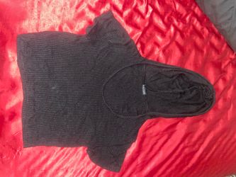 Black cropped shirt with hoodie size S