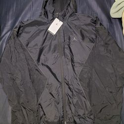 Nike Jordan Brooklyn Hooded Draft Jacket Black Sail Men’s Size L