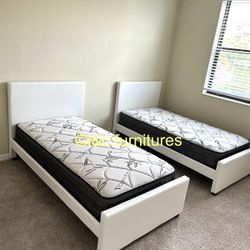 4 Piece Twin Bedroom Set New In The Box 📦 Same Day Delivery. 2 Twin Bed Frames 2 Mattresses 