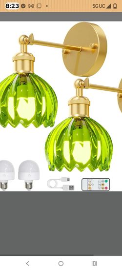 Two battery operated wall scones