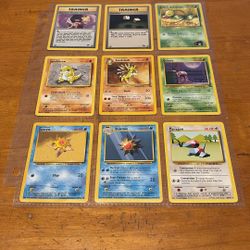 9 Card Vintage Pokemon Card Lot NM